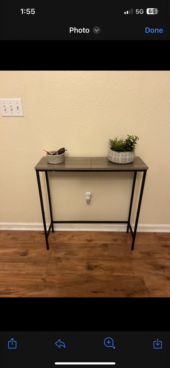 Obsessed with our $40 entryway table