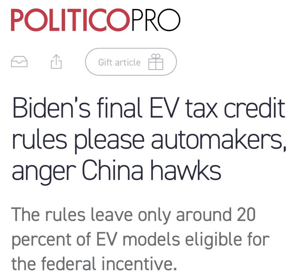 Joe Biden is allowing China to benefit from EV tax credits, and Bob Casey enabled this through his support for the so-called Inflation 'Reduction' Act.  Thanks to Casey, China is getting even more access to American supply chains. This is dangerous and wrong.