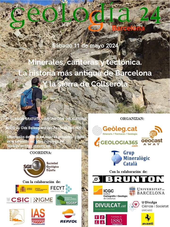 🫵🏼 Vente al #Geolodía24 de Barcelona.

Una excursión gratuita por la sierra de Collserola.

Personas expertas te enseñarán la historia más antigua de Barcelona, minerales, canteras y tectónica.

Toda la info 👇🏼 
geolodia.es/geolodia-2024/…