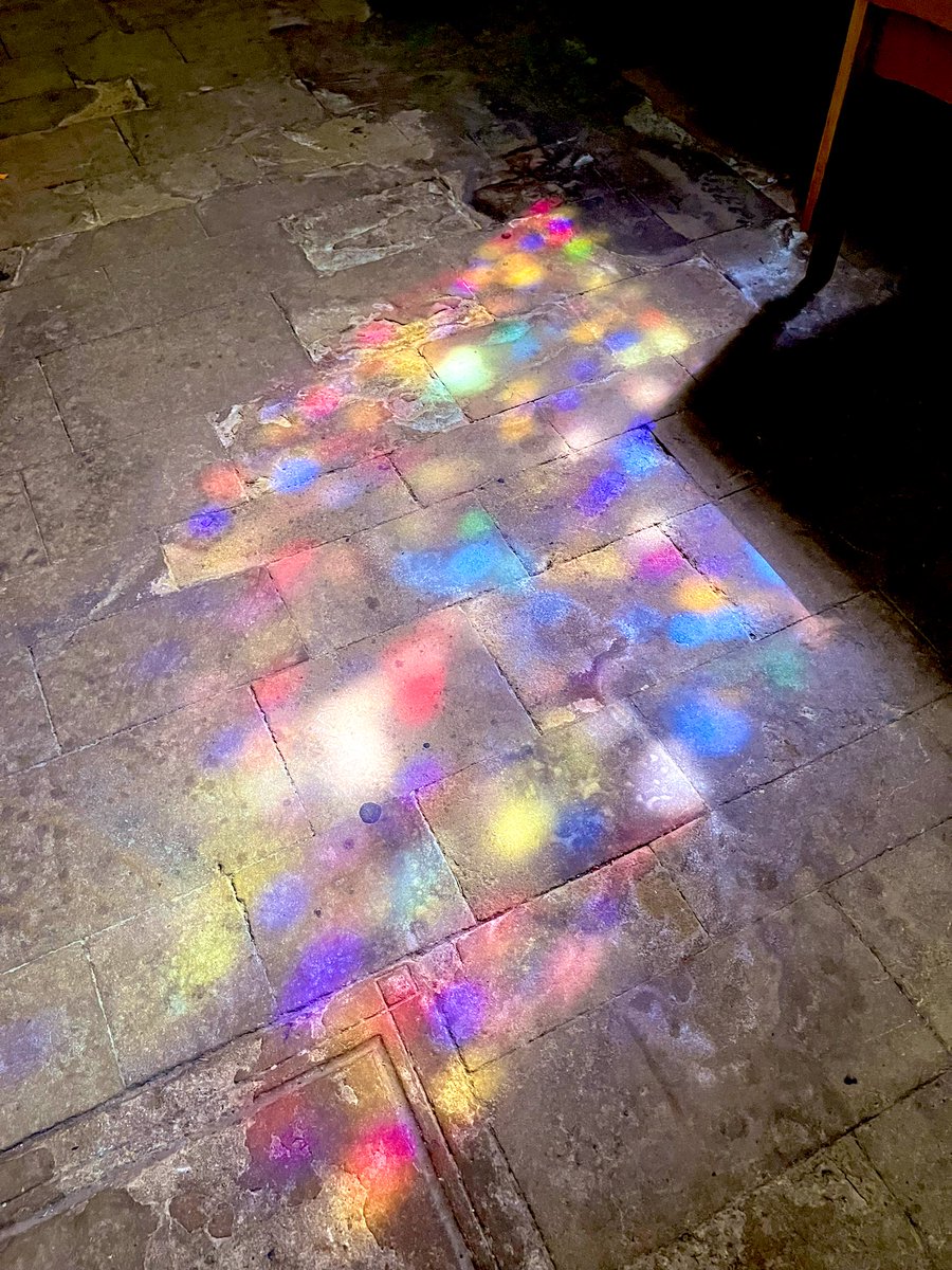Light on stone through stained glass at Southwell Minster ❤️