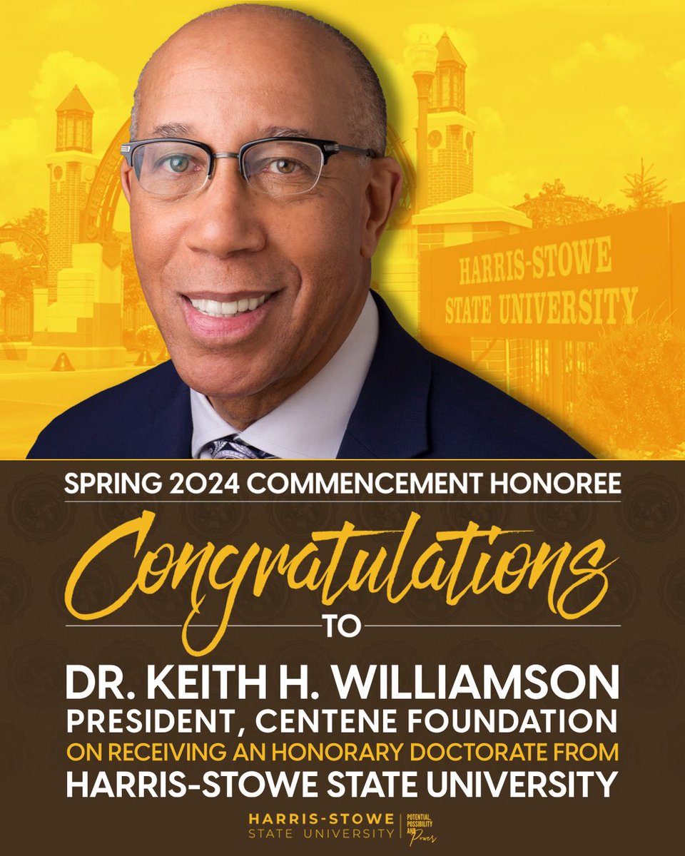Congratulations to our Spring 2024 Commencement Honoree Dr. Keith H. Williamson who has received an Honorary Doctorate of Humane Letters from Harris-Stowe State University!