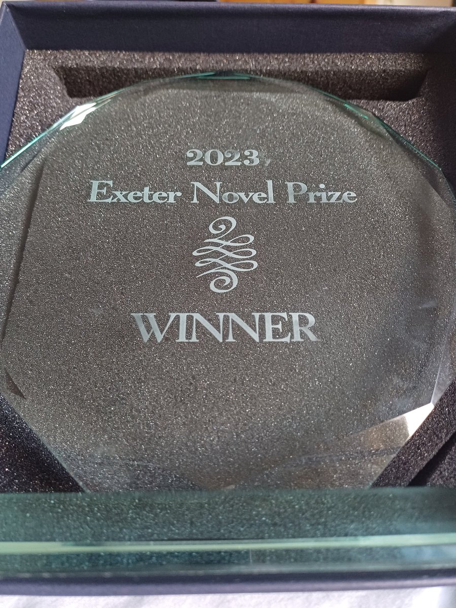 I still can't believe this is mine! Just the best feeling! Thank you so much! @ExeterNovelPriz @cathiehartigan @majanovelist @mydeadgoodbook @HellieOgden