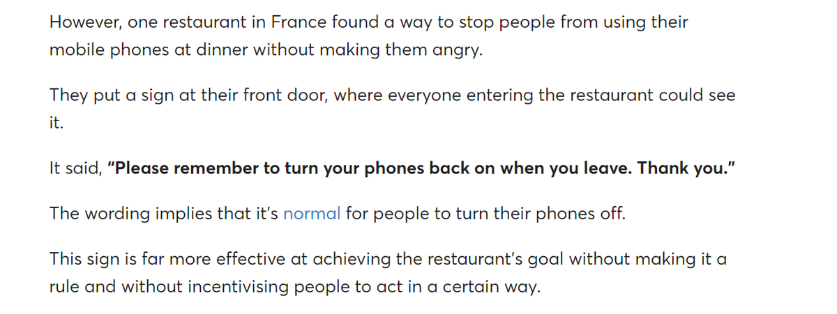 Brilliant bit of lateral thinking. How to tell people not to use their mobile phones without getting their backs up Via @42Courses new course on Advertising Essentials