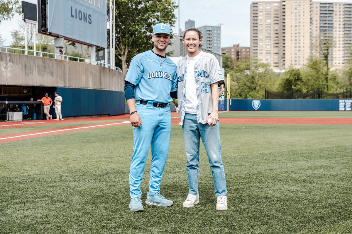 Was a pleasure having @CULionsWBB's all-time leading scorer, two-time @IvyLeague Champion, and recent @WNBA draft pick by the @ConnecticutSun, Abbey Hsu, throw out the first pitch today! 🏀⚾️ #RoarLionRoar🦁 #OnlyHere🗽