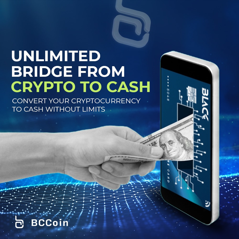 Unlock unlimited potential with our crypto to cash service! Convert your cryptocurrency hassle-free. #BcCoin #Blackcardcoin #crypto #binance #bitcoin #cryptocurrency #crypto #btc #trading #BitcoinHalving