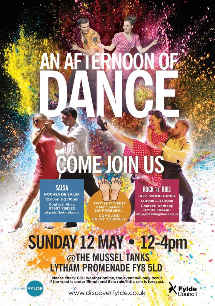 Next Sunday afternoon in Lytham. Free event with wonderful dance tutors. Two left feet? Not a problem at all - all welcome 🕺💃 Currently the weather forecast is looking rather good too!! 🤞