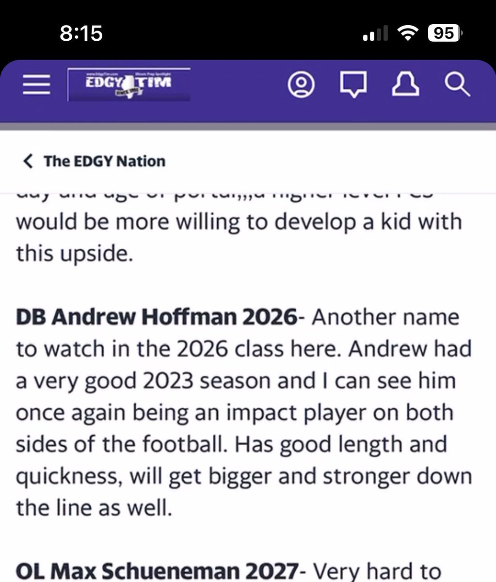Andrew Hoffmann (@andrew_hoff11) on Twitter photo Thank you <a href="/EDGYTIM/">Timothy “EDGYTIM” OHalloran</a> for the write up! Excited for the season to start real soon. <a href="/NVHS_Football/">Neuqua Valley Football 🏈</a> <a href="/BillEllinghaus/">Coach Ellinghaus</a> Thank you <a href="/EDGYTIM/">Timothy “EDGYTIM” OHalloran</a> for the write up! Excited for the season to start real soon. <a href="/NVHS_Football/">Neuqua Valley Football 🏈</a> <a href="/BillEllinghaus/">Coach Ellinghaus</a>