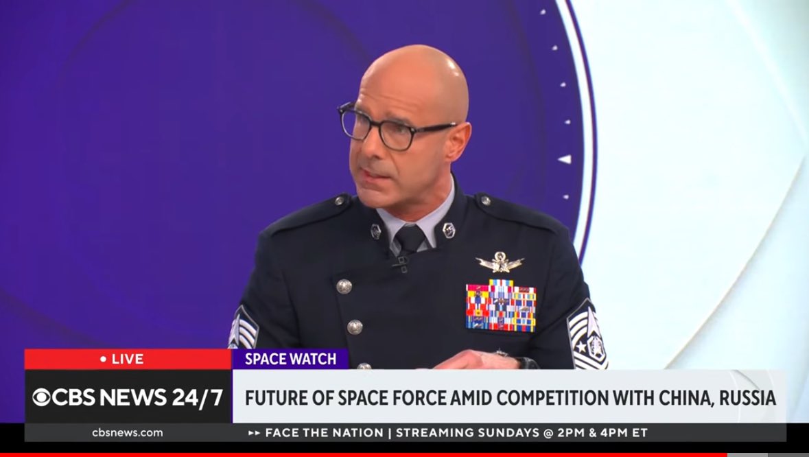 When did Stanley Tucci stop cooking and started running the Space Force?