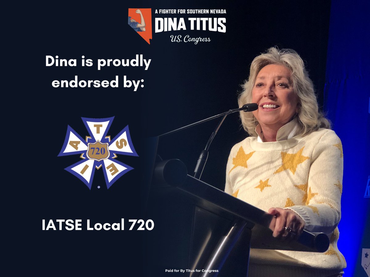 Las Vegas wouldn't be the entertainment and conference destination it is today without the hard work and dedication of members of @IATSE Local 720. I'm proud to have their endorsement for my re-election campaign #OnlyInDistrictOne.