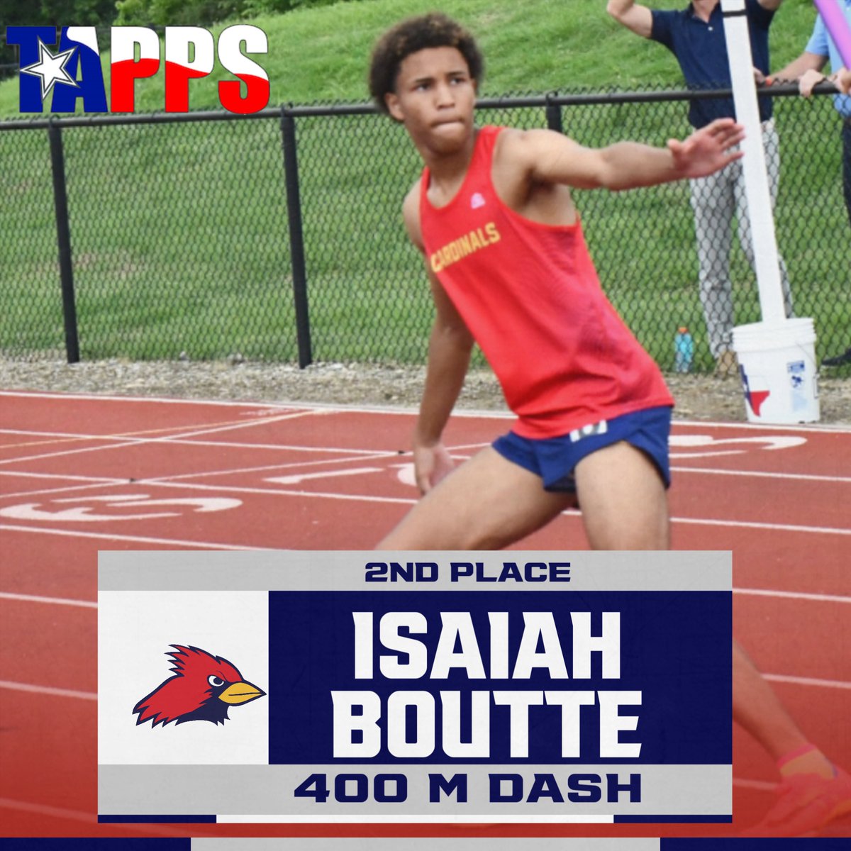 Isaiah Boutte podiums in the 400 M with a 2nd place finish! Congrats Isaiah!! @JPIIHS_Track