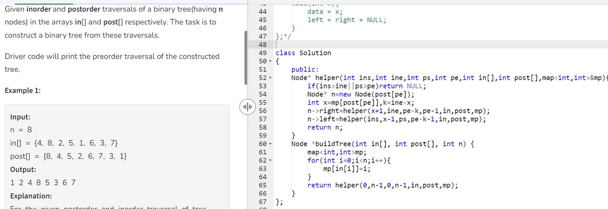 229/365: The map is used as a single point for noting the check points which tell the number of nodes in the left and right side of the head node. #ProblemSolving #LearnToCode #GrowTogether📷📷