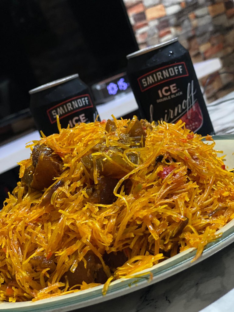 #Cravings 🥹😋😋😋
#Chop Local 😍
@SmirnoffNg 
@SmirnoffSA 
Just had a plate of Abacha paired with a chilled bottle of Smirnoff Ice double black 💯🥂
A true gem of local cuisine, a culinary journey that celebrates the rich tapestry of flavors and traditions,
