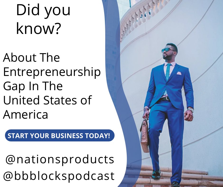 The difference between self-employed Blacks and Whites is striking. Approximately 11.6% of White workers are self-employed, only 3.8% of Blacks are self-employed (U.S. Bureau of the Census). Start your business today👇🏾 shopify.pxf.io/Vm52oR #nationsproducts #ad