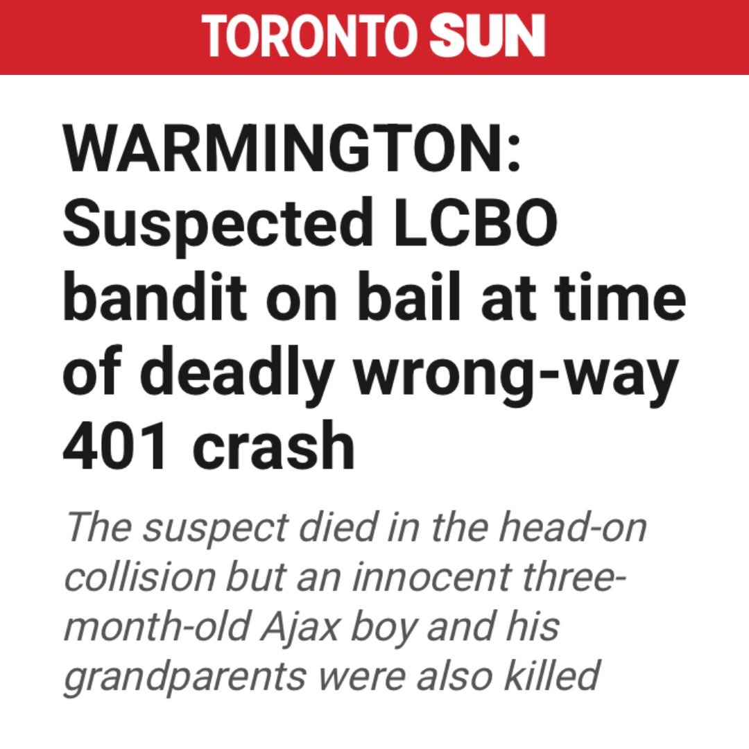 A beautiful child killed. Loving grandparents lost.

To a thief—out on bail.

9 years of Trudeau.

torontosun.com/news/local-new…