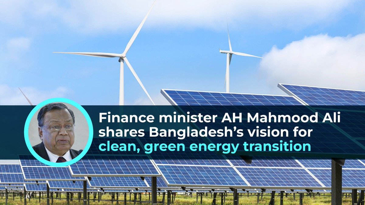 Finance Minister AH Mahmood Ali wants South Asian countries to leverage their additional capacities in hydro, solar, and other non-fossil fuel sources to meet the region's growing energy needs sustainably. #GreenEnergy #SolarPower #HydroPower #SouthAsia 👉link.albd.org/po26l