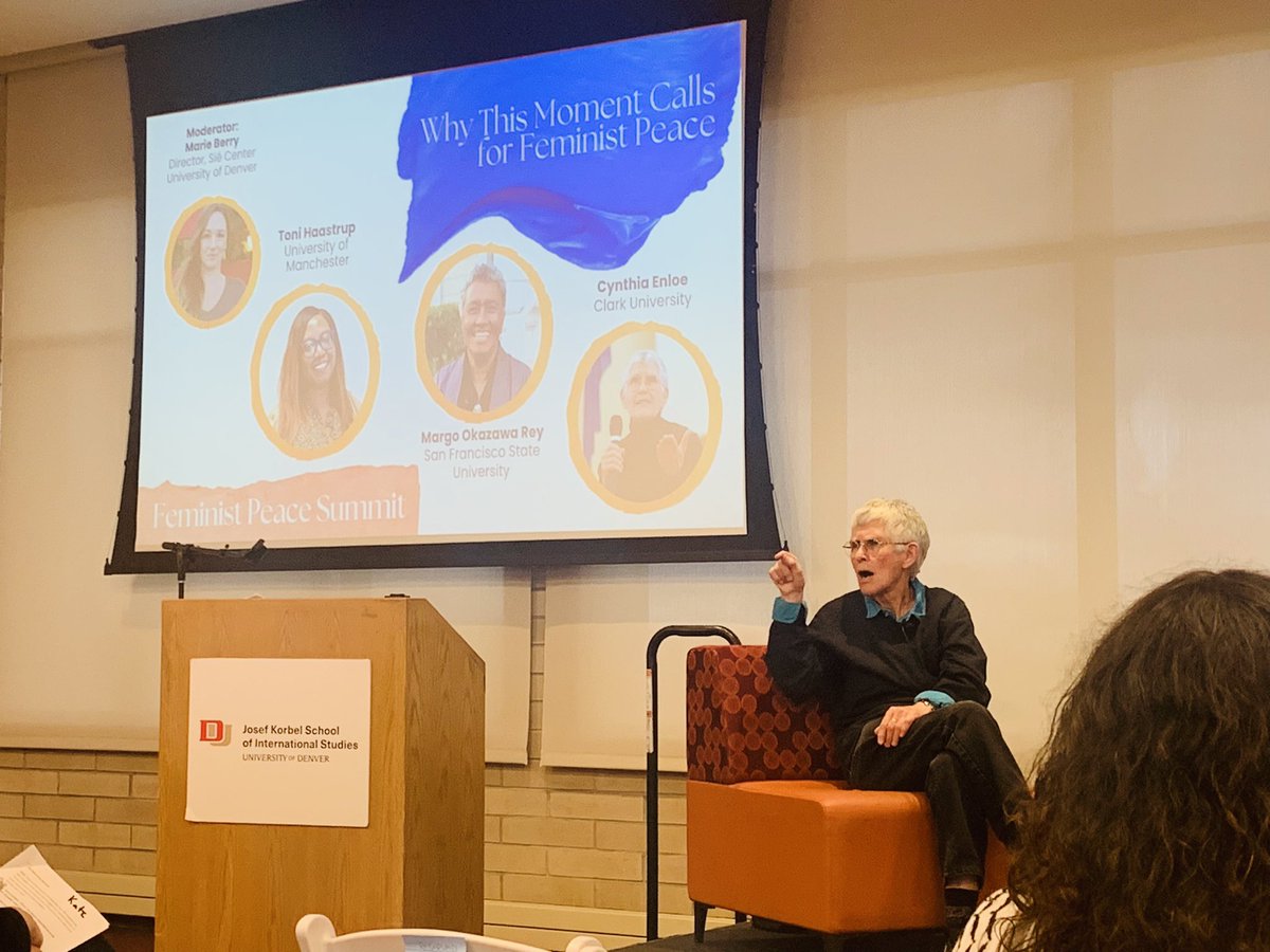 At the Feminist Peace Summit we soaked up the wisdom of gender and demilitarization icons like Cynthia Enloe of @ClarkUniversity “None of us are smart enough to take on this work alone. We have to be curious because those in power count on us to keep our struggles siloed.” 1/