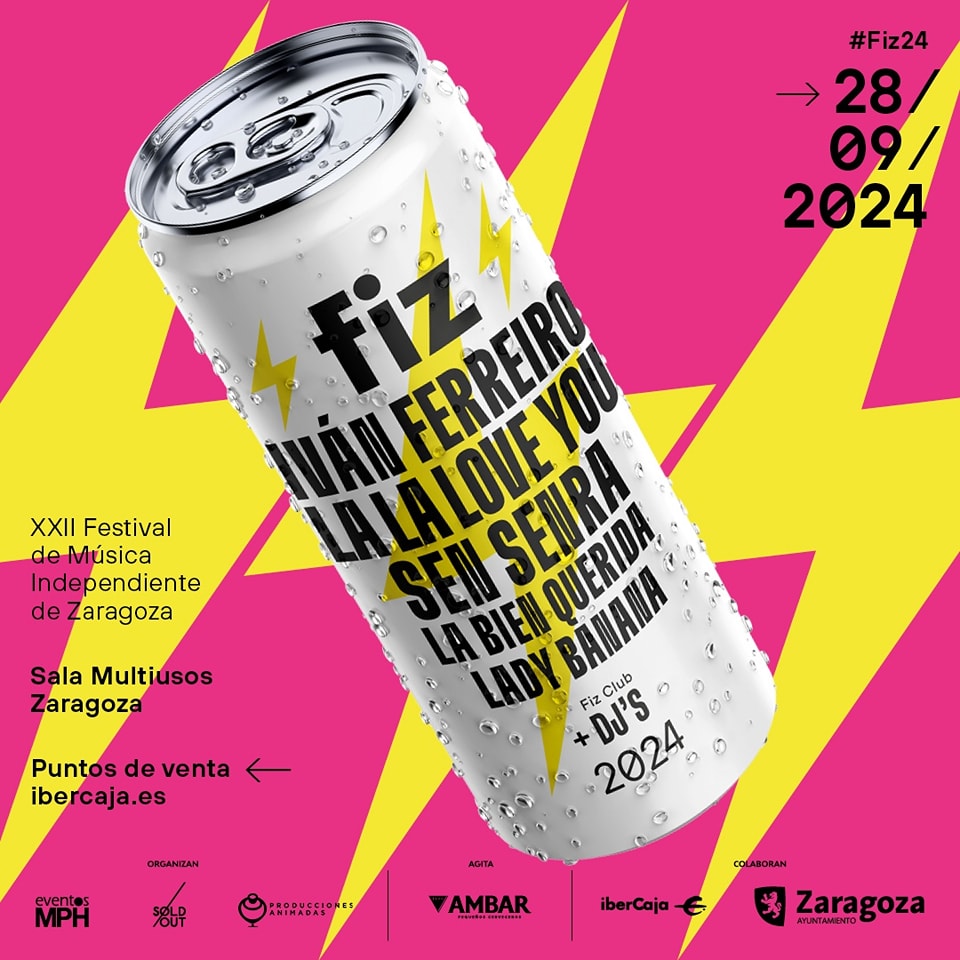 Este año @fizfestival 2024 no te lo puedes perder.  Ivan Ferreiro, La la Love You, Sen Senra, La Bien Querida y Lady Banana.🔝🔝🔝

👉 Entradas: bit.ly/3vKygbA
📅 28 septiembre. Sala Multiusos
#ZgzCultura #VenAlAuditorio