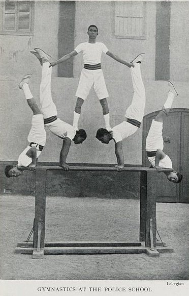 Gymnastics at the Police Academy in Egypt, 1906. 🇪🇬