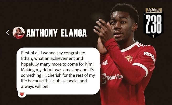 🚨❤️ Anthony Elanga on the feeling make his debut.

Also congratulates Wheatley 👏✨