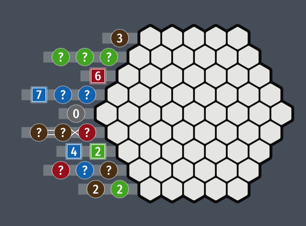 icospheric's tweet photo. The original idea of my game was simply "picross on a hex grid", but it became much more than that. The new mechanics that I implemented add quite a bit of variety to the process of solving the puzzles (and I have ideas for even more).

#screenshotsaturday #gamedev #indiedev https://t.co/sMOpU4L64P