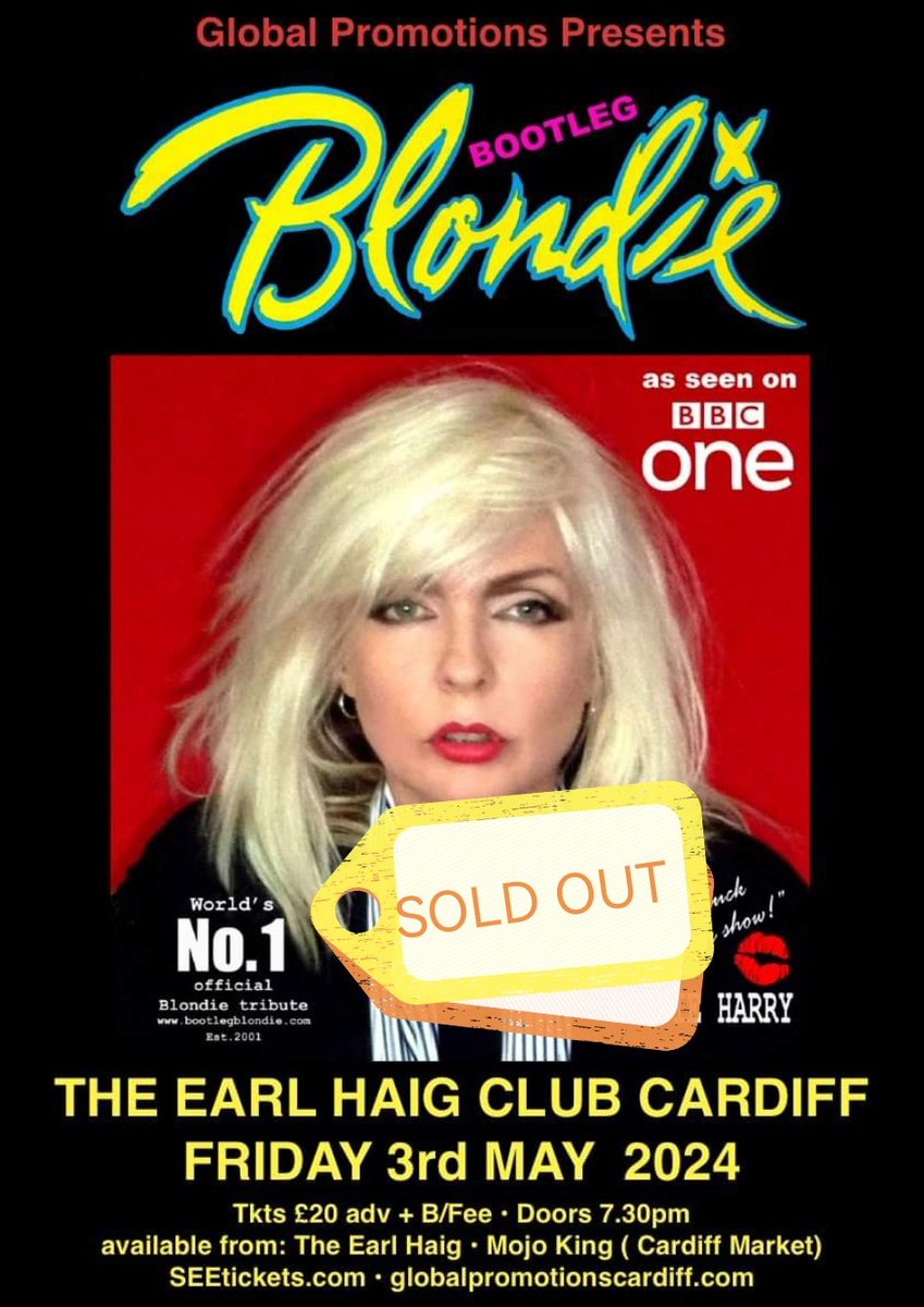 Wow last nights Debbie Harris Does Cardiff was sold mwoah mwoah mwoah Bootleg Blondie Band