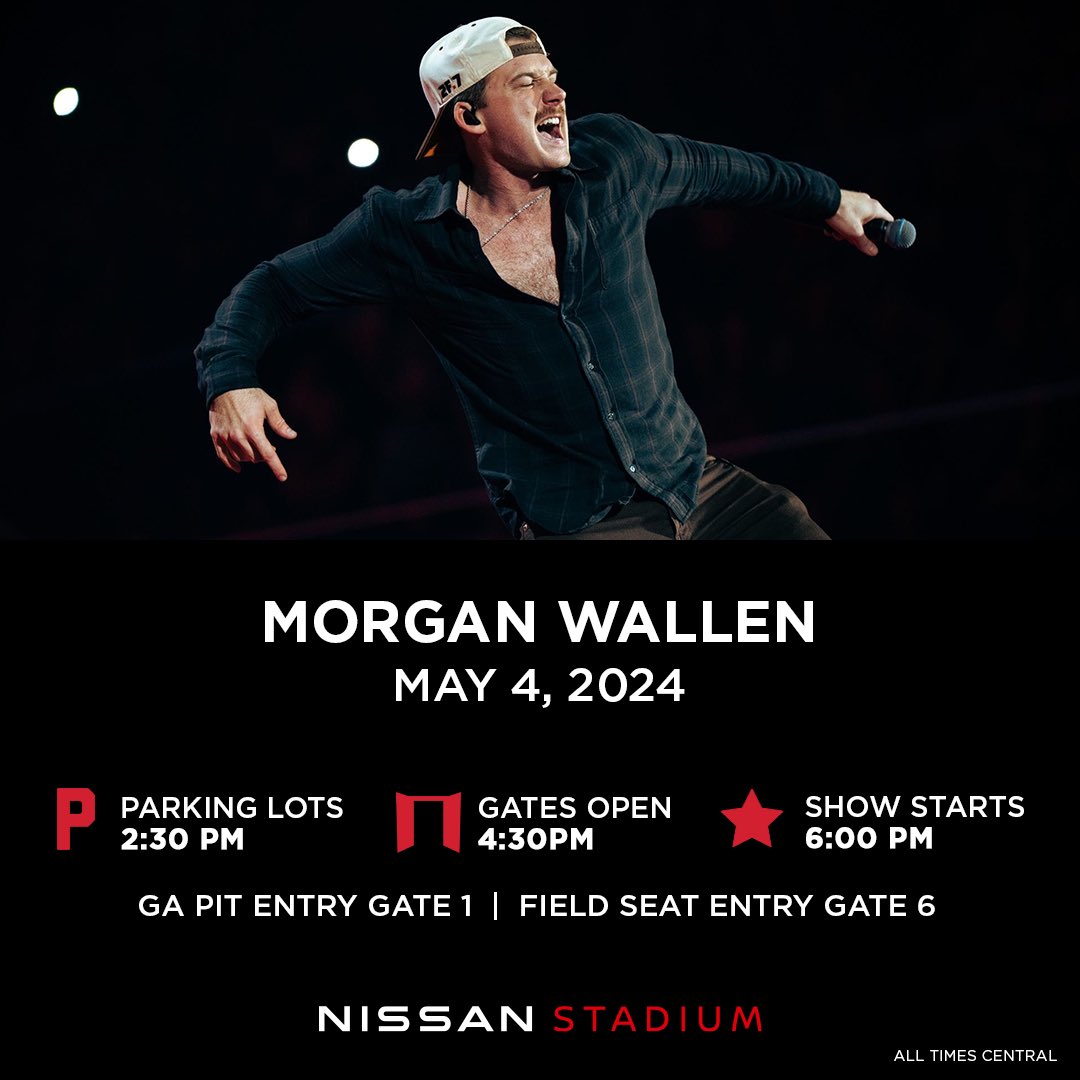 What if we told you there was still ONE MORE NIGHT of @MorganWallen? 🤠 A limited number of parking passes still remain for tonight’s show. Snag yours at the link below. ⤵️ 🚘: seatgeek.com/venues/nissan-…