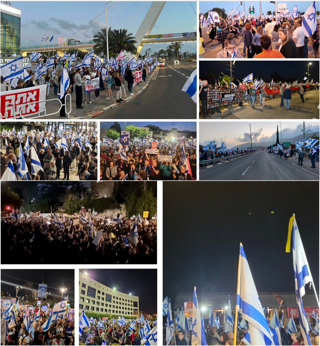 💥Huge anti-Netanyahu crowds in Jerusalem– and in other protest hotspots– tonight.