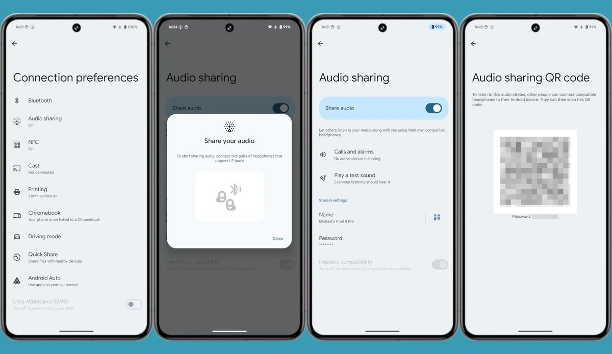 #Google
سيدعم نظام #Android15 بشكل رسمي تقنية البلوتوث الجديدة #Auracast التي تتميز بدعم البث الصوتي لعدد لا محدود من الأجهزة القريبة ، مما يساعد الى الاستماع للبثوث القريبة بشكل أكثر وضوحا لكل شخص من خلال سماعته الخاصة.