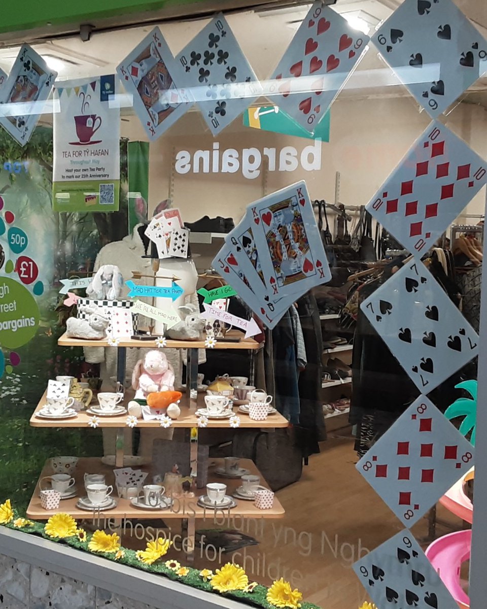 Our retail teams have gone big on their ‘Tea for Tŷ Hafan’ window displays and they look absolutely tea-rrific! 🍰 There’s still time to make a difference by holding your very own Tea for Tŷ Hafan this May 💚 Get your free fundraising pack here > bit.ly/3wPLWlS