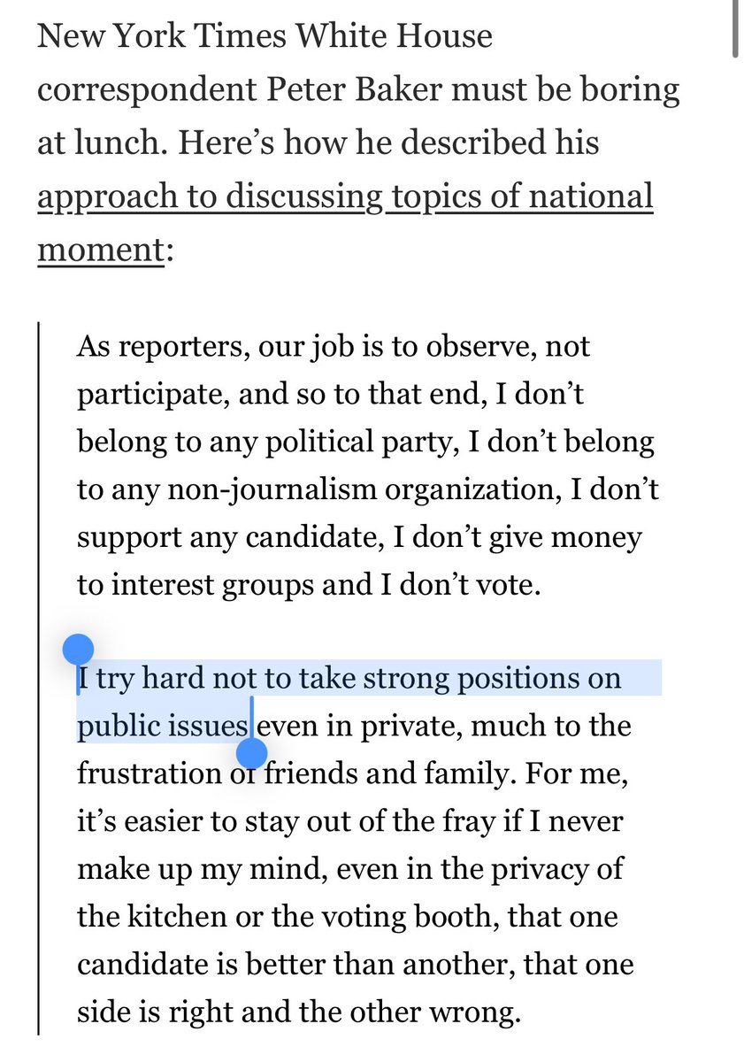 @TanaGaneva @DavidKlion @peterbakernyt Peter, seems like you might be taking some strong positions on public issues? Have your standards changed since you said this four years ago? I'm on a bench calling you over, please respond