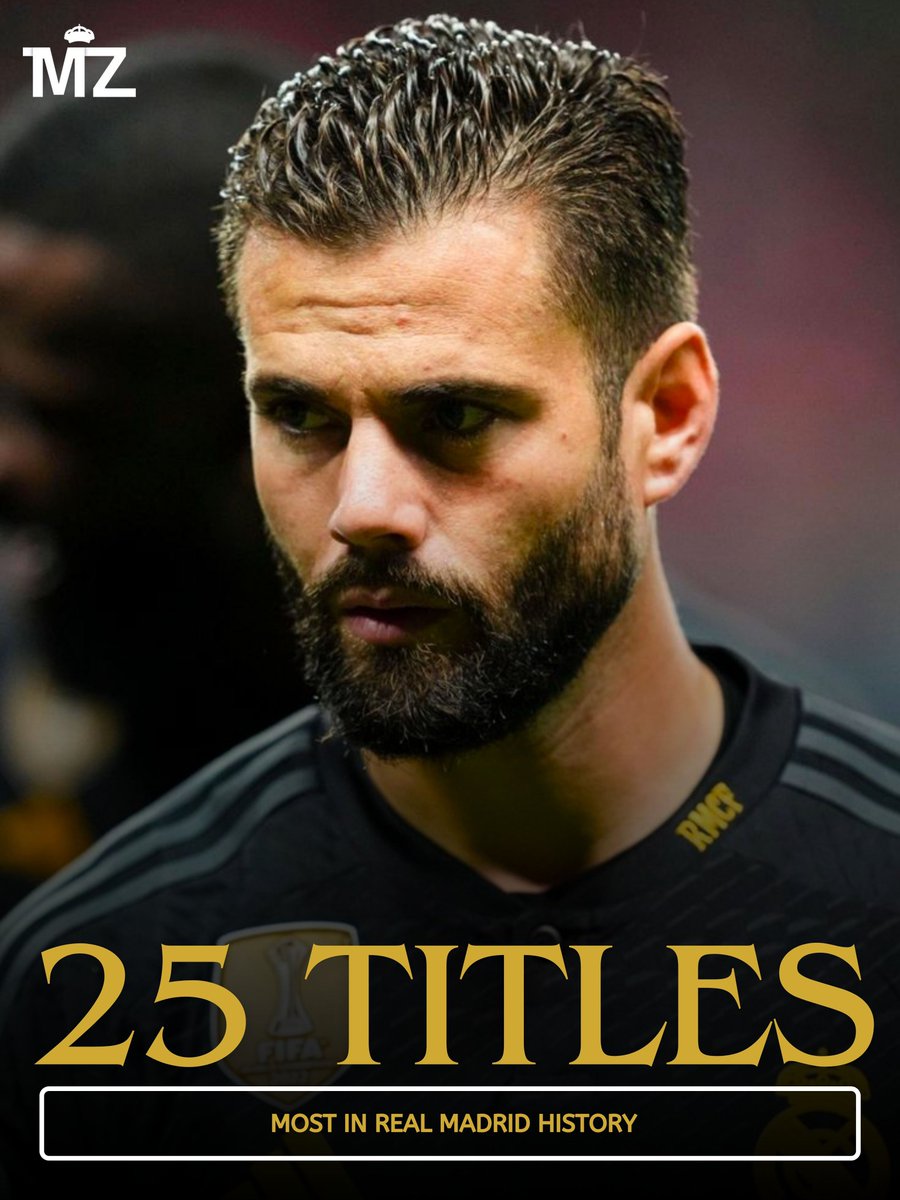 🚨𝐁𝐑𝐄𝐀𝐊𝐈𝐍𝐆: Nacho now has the joint most titles in Real Madrid history.