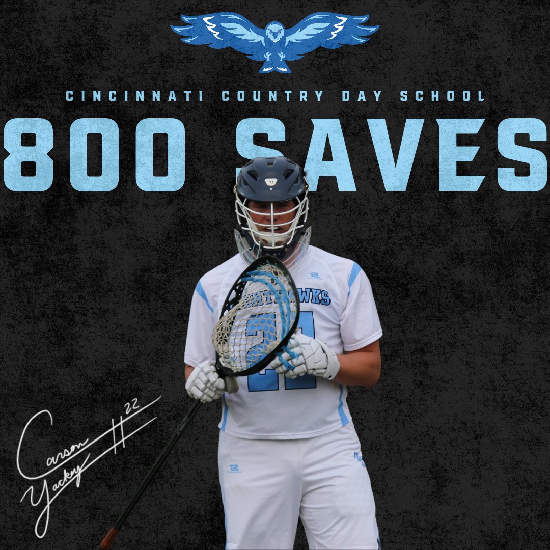 Huge accomplishment by CCDS senior goalie Carson Yackey reaching 800 saves for his Nighthawk career!
