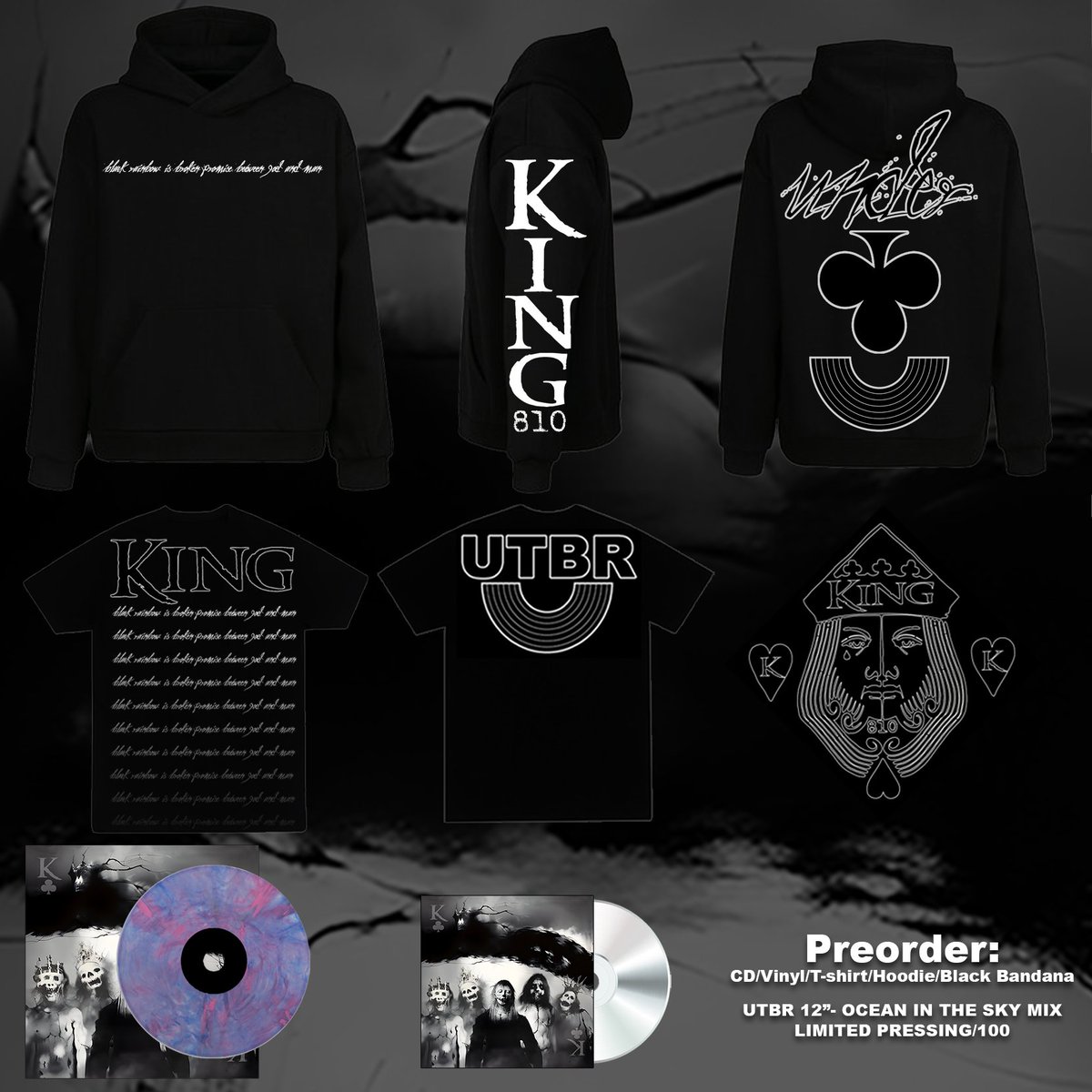 Our new EP “Under The Black Rainbow” is now on pre-sale @ king810.com Very limited number of vinyls and bundles, we will not reprint or restock. Make sure you’re on our discord/email list for first access to UTBR news & releases! #king810 #undertheblackrainbow