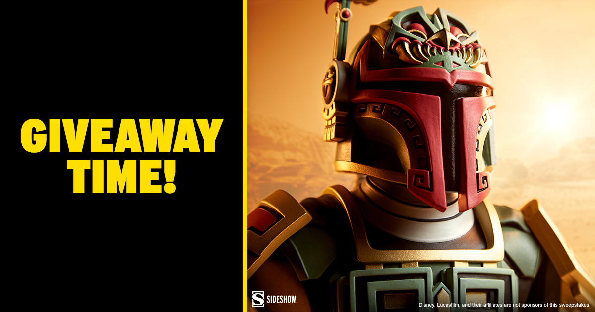 To celebrate #Maythe4th, we’re giving away the Boba Fett™ Bust by @UrbanAztec. For a chance to win:

LIKE this post 
FOLLOW us 
Reply w/your favorite bounty hunter moment & use #Busted 
Tag 1 friend in your reply 

Ends 5/4 @ 7 PM PT! T&C: side.show/contest