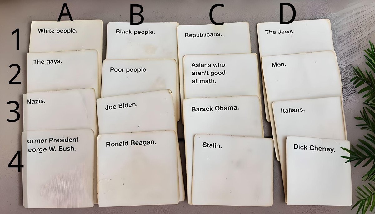 Who ruined it for everyone else? You can choose only 1 column or 1 row. #CardsAgainstHumanity #FlashQuiz #PrepareToBeOffended
#RuinedIt #WhosToBlame