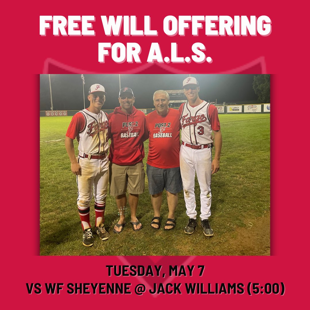 Three great reasons to come to Jack Williams Stadium on Tuesday night! 1️⃣ Cheer on the Deacons baseball team as they take on Sheyenne 2️⃣ Cheer on Ray Meier as he throws out the first pitch 3️⃣ Help support Ray in his battle with ALS by contributing to the ALS Association