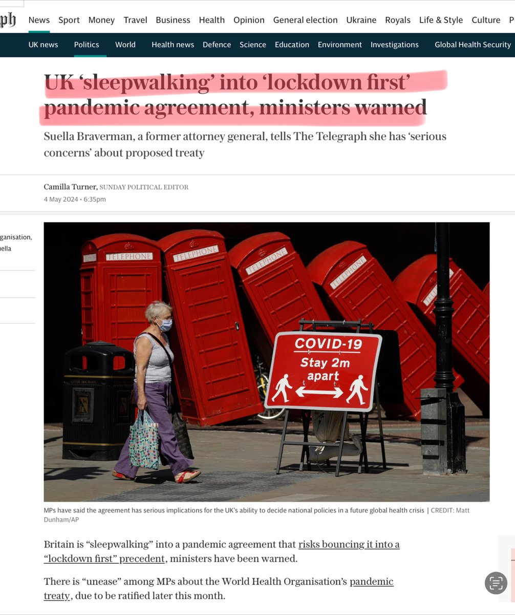 BREAKING: Heavyweight UK Parliamentarians call for deferral of the May vote on the @WHO's Pandemic Accords, further strengthening resistance to this misguided project. “I am very concerned that the Government is sleepwalking into an agreement that we will come to regret.”…