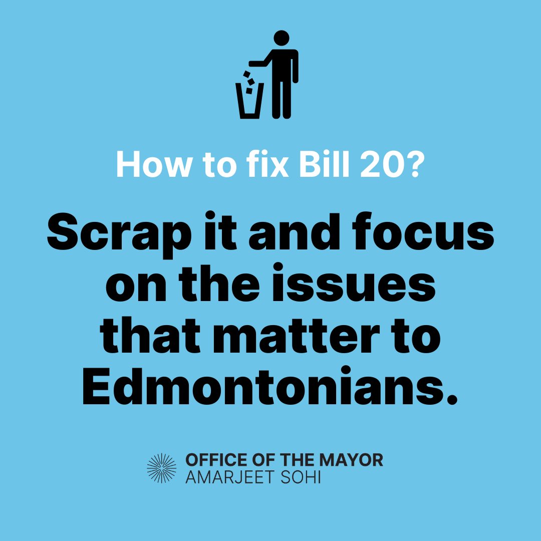 The best way to fix Bill 20–get rid of it!
also, please give Edmonton the $60 million you owe us.
#yegcc #ableg