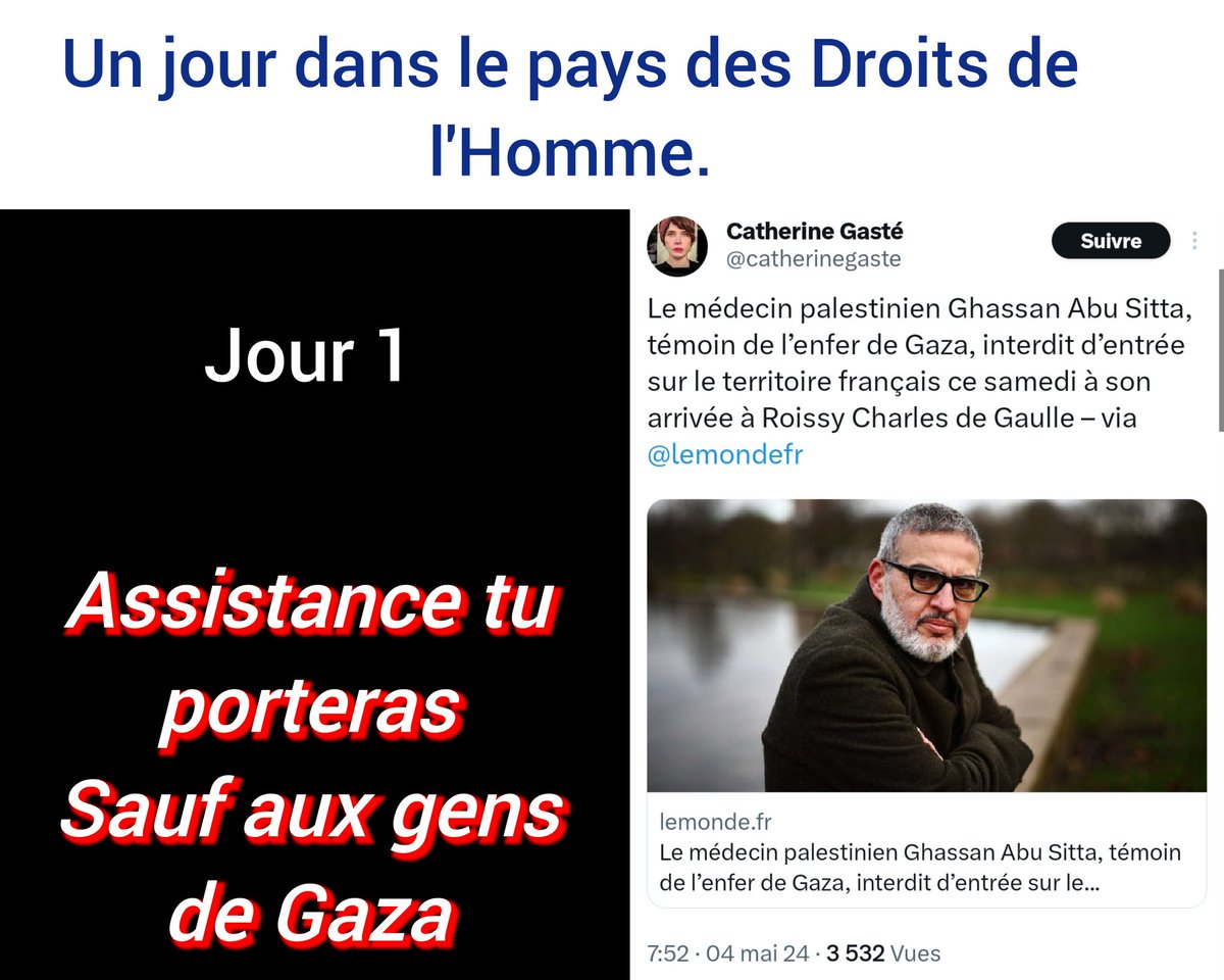#GhassanAbuSitta #Gaza #UnJourAuPaysDesDroitsDelHomme #Jour1