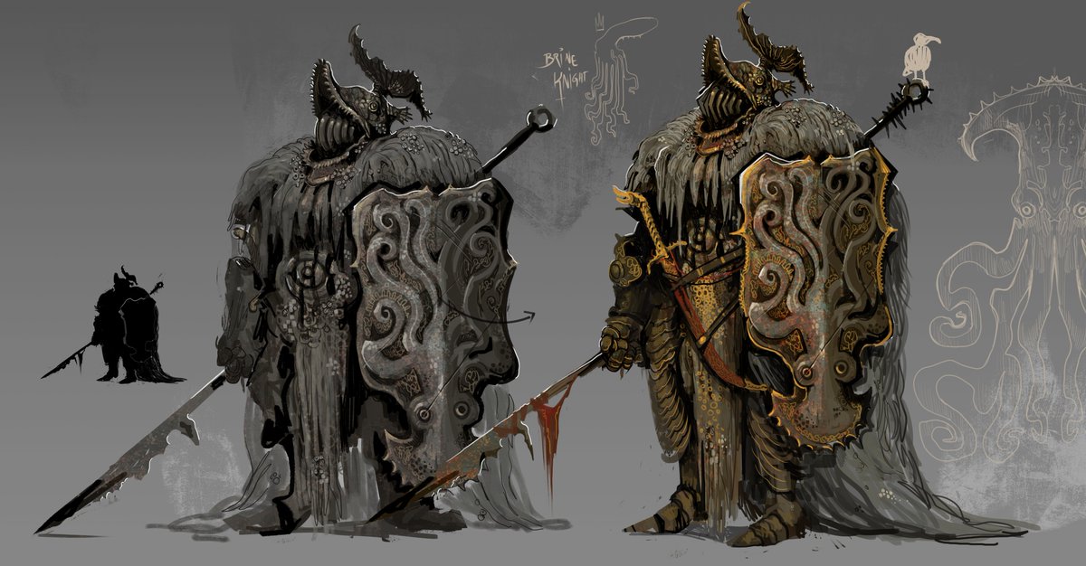 decided to revisit the Brine Knight practice and change some stuff, add some detail but still a big old brush mess