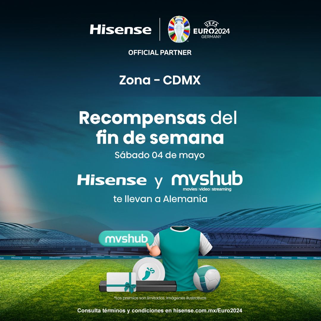 ¡Es hoy, es hoy! 📍 Captura los premios que están en el mapa 📺🔊
hisense.com.mx/euro2024, consulta términos y condiciones. #Hisense #MVSHub #HisenseEuro2024