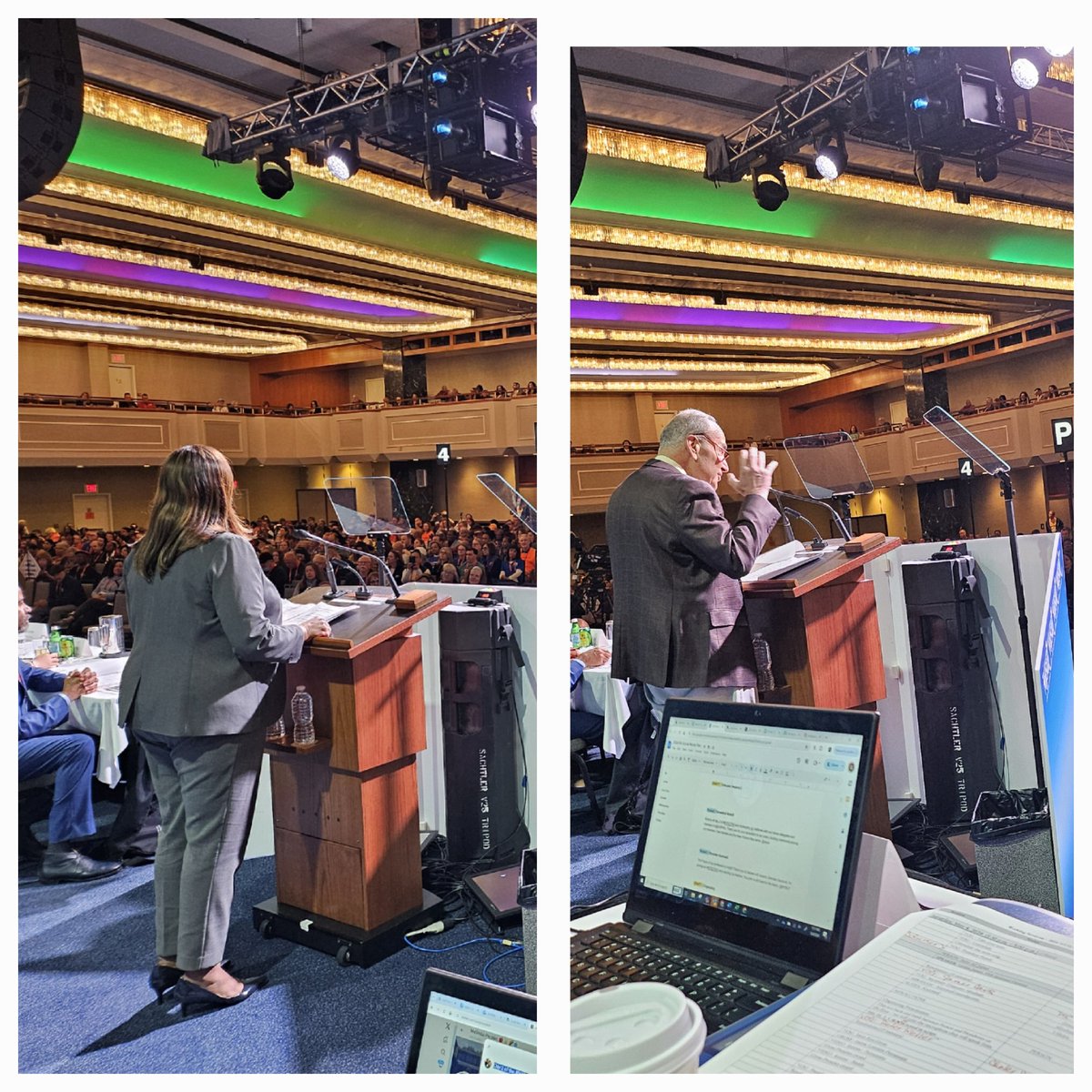 So cool to watch these two powerhouses speak and get multiple ovations today. @TishJames @SenSchumer #NYSUTRA