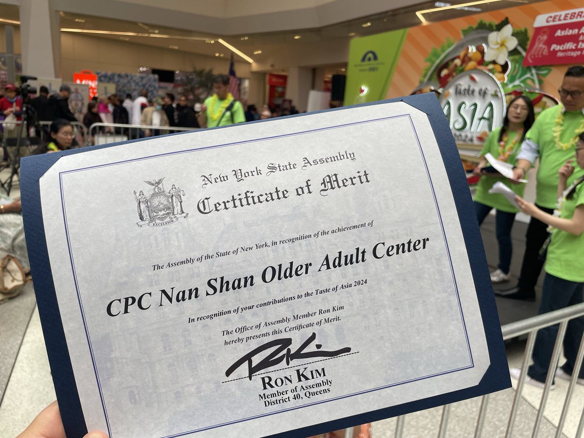 Thank you Assemblymember @rontkim for recognizing our work with older adults in Flushing, Queens!