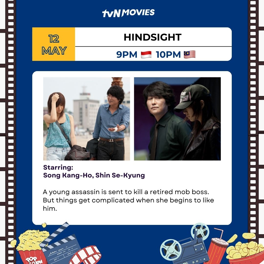 🎬 Weekly Must-Watch 🤩 Do you have your popcorn ready? 🍿 9PM 🇮🇩 10PM 🇲🇾 6 May #HotBlooded #JungWoo #KimKapSoo 11 May #MissingYou #ShimEunKyung #YoonJeMoon 12 May #Hindsight #SongKangHo #ShinKeKyung #tvNMovies #HomeOfKoreanBlockbusters #뜨거운피 #널기다리며 #푸른소금