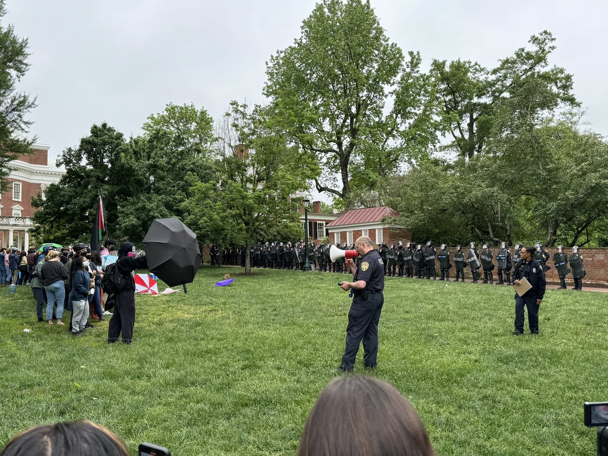 Police have outlined chargers for protestors within the encampment, warning them that “reasonable force” will be used to remove them if they do not disperse.