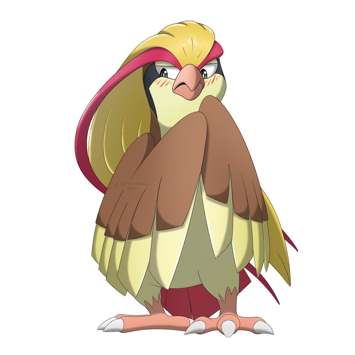 A pretty shy birb. #art #pokemonart #pokemon #bird #pidgeot #fanart