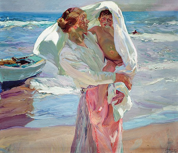 Feliz Día de la Madre 💐 (Saliendo del baño, Sorolla, 1915)