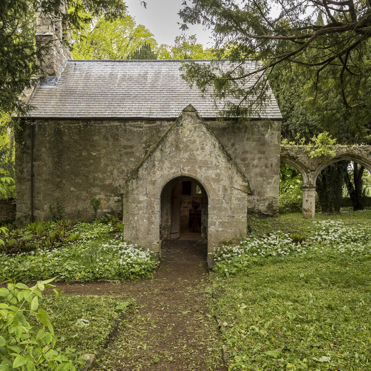 The old St Nidan's Church at Llanidan Hall, open to the public  with the gardens today. @AngleseyScMedia  @VisitAnglesey