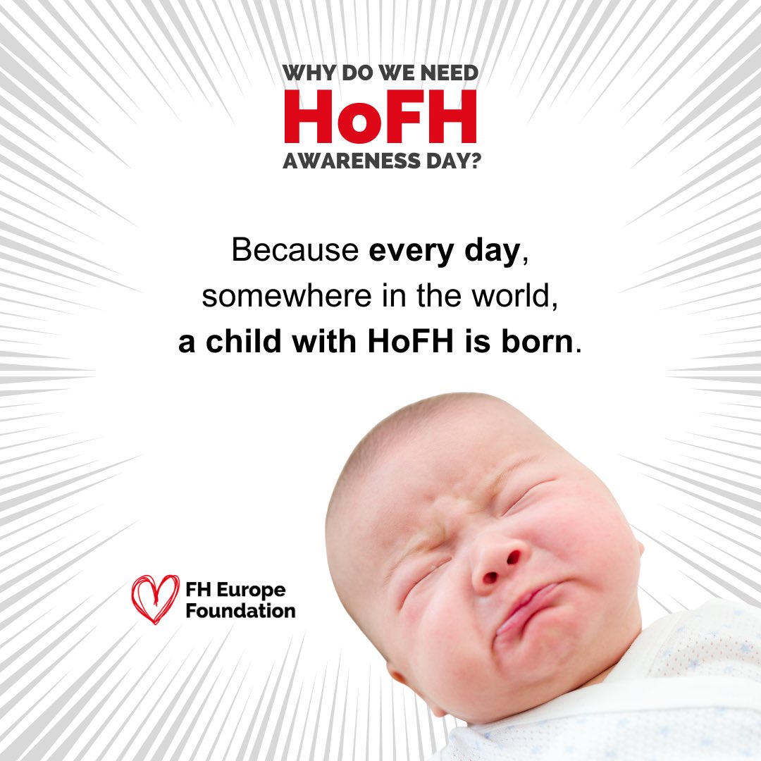 Every day, somewhere in the world, a child with a rare & a severe form of genetic high #cholesterol is born. 

If not detected & treated, the child is at a high risk of developing serious❤️heart health issues. #HoFH is a #raredisease but can be effectively diagnosed! #Unite4HoFH