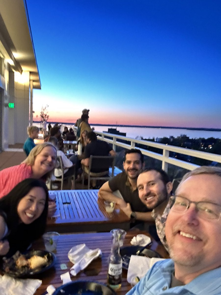 An evening meal 145 feet above bustling Madison during XGM.   I get enormous pride from all the #XGM presentations highlighting recent UW Health accomplishments.   I enjoy associating with the people on this team so much!  @UWInformatics @UWHealth @uwsmph